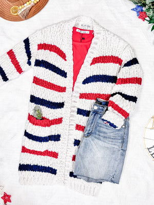 IN STOCK Stripe Cardigan - 4th of July