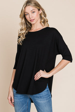 Basic Girl Crew Neck Tee in Black