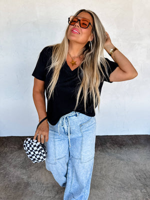 SADIE SOFT & SLOUCHY BOYFRIEND TEE: BROWN