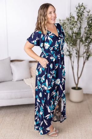 IN STOCK Harley High-Lo Dress - Navy and Teal Floral