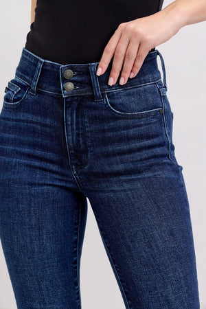 Judy Blue Double Waist Band Cuffed Capri's