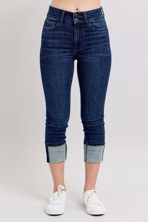 Judy Blue Double Waist Band Cuffed Capri's