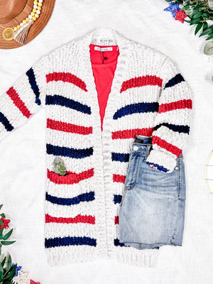 IN STOCK Stripe Cardigan - 4th of July