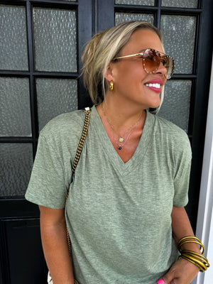 SADIE SOFT & SLOUCHY BOYFRIEND TEE: BROWN