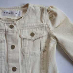 Ivory Cropped Denim Jacket
