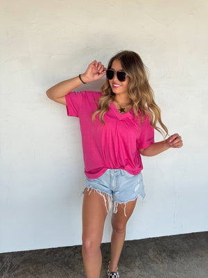 SADIE SOFT & SLOUCHY BOYFRIEND TEE: BROWN