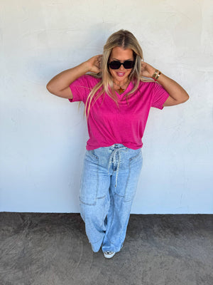 SADIE SOFT & SLOUCHY BOYFRIEND TEE: BROWN