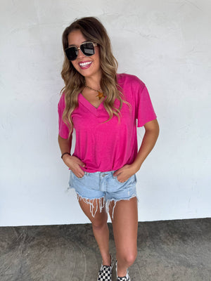 SADIE SOFT & SLOUCHY BOYFRIEND TEE: BROWN