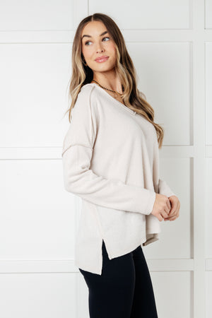 Basically Freezing Brushed Hacci Top in Sand Beige  - In Store L/XL