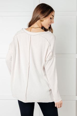 Basically Freezing Brushed Hacci Top in Sand Beige  - In Store L/XL