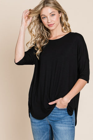 Basic Girl Crew Neck Tee in Black