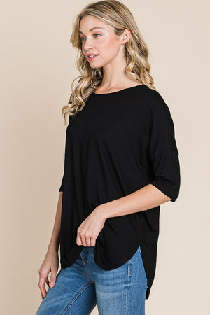 Basic Girl Crew Neck Tee in Black