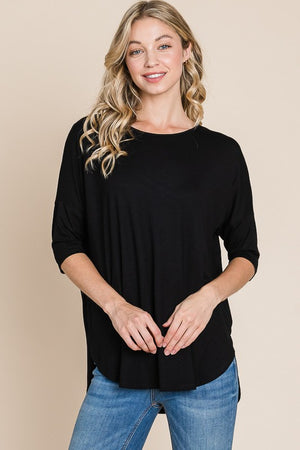 Basic Girl Crew Neck Tee in Black