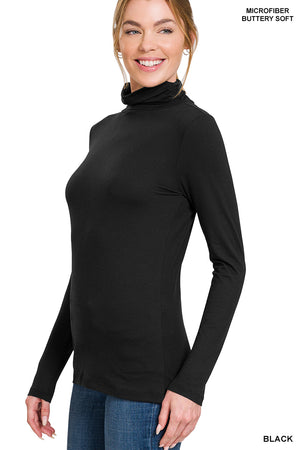 Be Still My Heart Essential Cowl Neck in Black