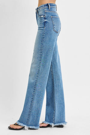 Risen High Rise Straight Jeans