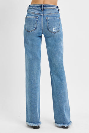 Risen High Rise Straight Jeans