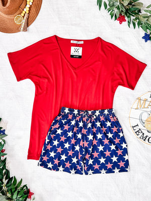IN STOCK Jamie Shorts - Navy Stars and Stripes