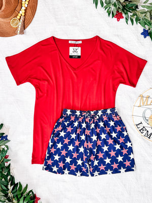 IN STOCK Jamie Shorts - Navy Stars and Stripes