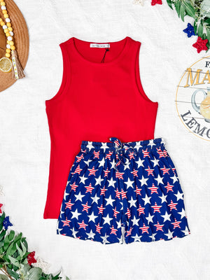 IN STOCK Jamie Shorts - Navy Stars and Stripes