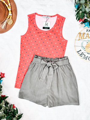 IN STOCK Libby Linen Shorts - Olive