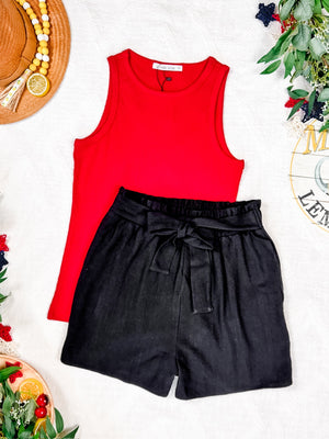 IN STOCK Libby Linen Shorts - Black