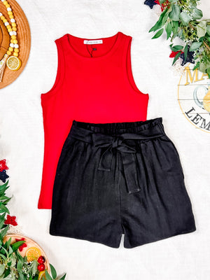 IN STOCK Libby Linen Shorts - Black