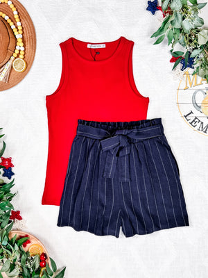 IN STOCK Libby Linen Shorts - Navy