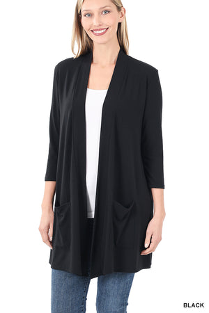 Keeping My Options Open Slouchy Cardigan in Black