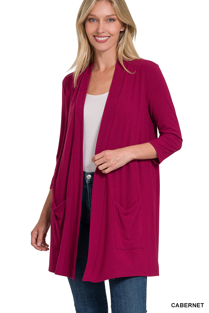 Keeping My Options Open Slouchy Cardigan in Burgundy