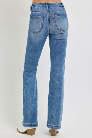 Risen Tummy Control Mid Rise Ankle Bootcut Jeans