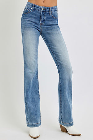 Risen Tummy Control Mid Rise Ankle Bootcut Jeans
