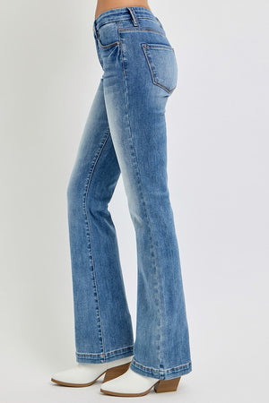 Risen Tummy Control Mid Rise Ankle Bootcut Jeans