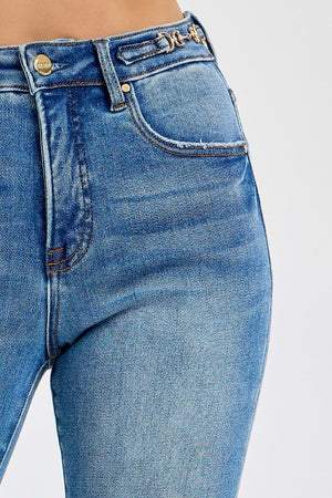 Risen Tummy Control High Rise Straight Leg Jeans