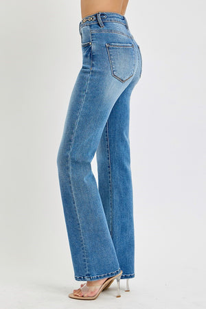 Risen Tummy Control High Rise Straight Leg Jeans