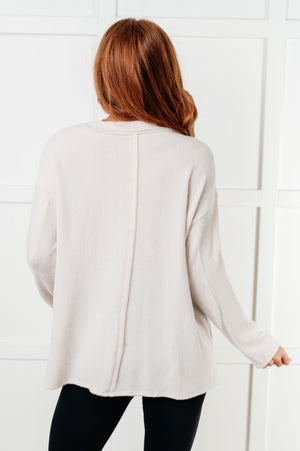 Simple Silhouette Brushed Hacci Sweater in Sand Beige  - IN STORE