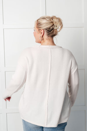 Simple Silhouette Brushed Hacci Sweater in Sand Beige  - IN STORE