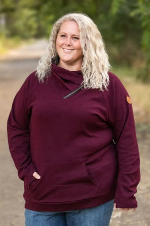 Zoey ZipCowl Sweatshirt - Deep Burgundy