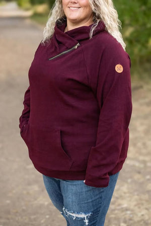 Zoey ZipCowl Sweatshirt - Deep Burgundy