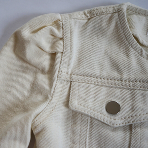 Ivory Cropped Denim Jacket
