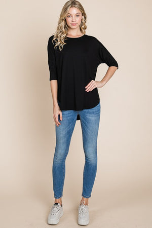 Basic Girl Crew Neck Tee in Black