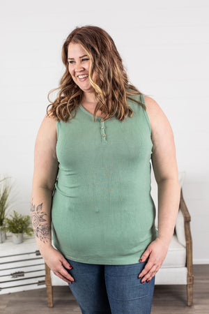 Addison Henley Tank - Sage