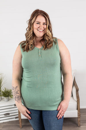 Addison Henley Tank - Sage