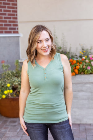 Addison Henley Tank - Sage