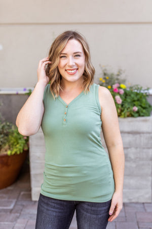Addison Henley Tank - Sage