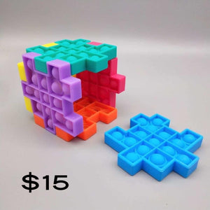 Cube puzzle popper