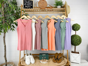 Addison Henley Tank - Sage