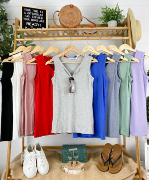 Addison Henley Tank - Sage